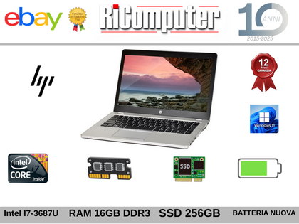 Notebook HP EliteBook Folio 9470m i7 RAM 16GB SSD 256GB BATTERIA NUOVA