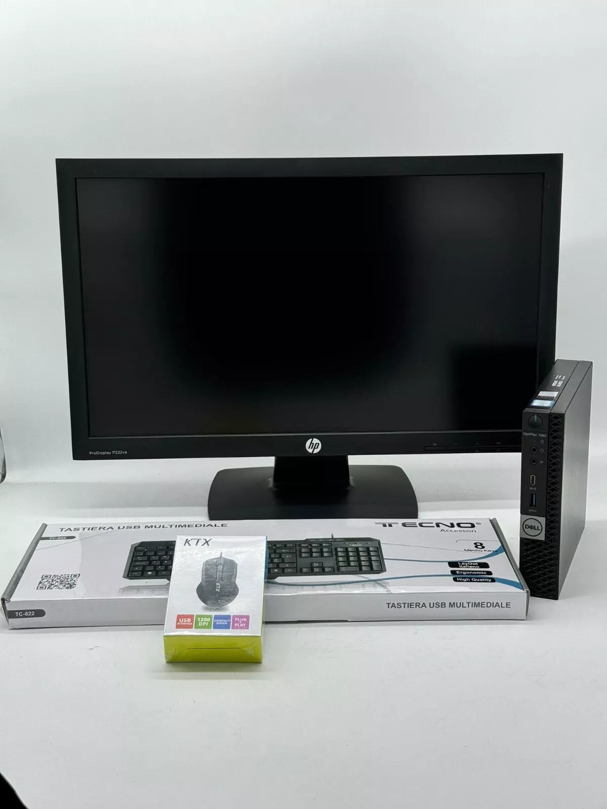 POSTAZIONE PC DELL 7040 I5-6600T RAM 16GB SSD MONITOR 20