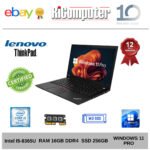 Lenovo ThinkPad T490 14" i5-8365U 8a Gen 16GB RAM SSD 256GB Win 11 Pro Ultrabook