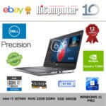 Workstation Dell Precision 7550 i7-10750H 32GB SSD 500GB Nvidia T2000 Win 11