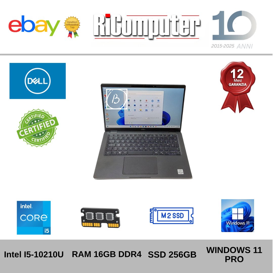Dell Latitude 7410 14" Premium i5-10210U 16GB SSD 256GB Win 11 Pro GRADO B