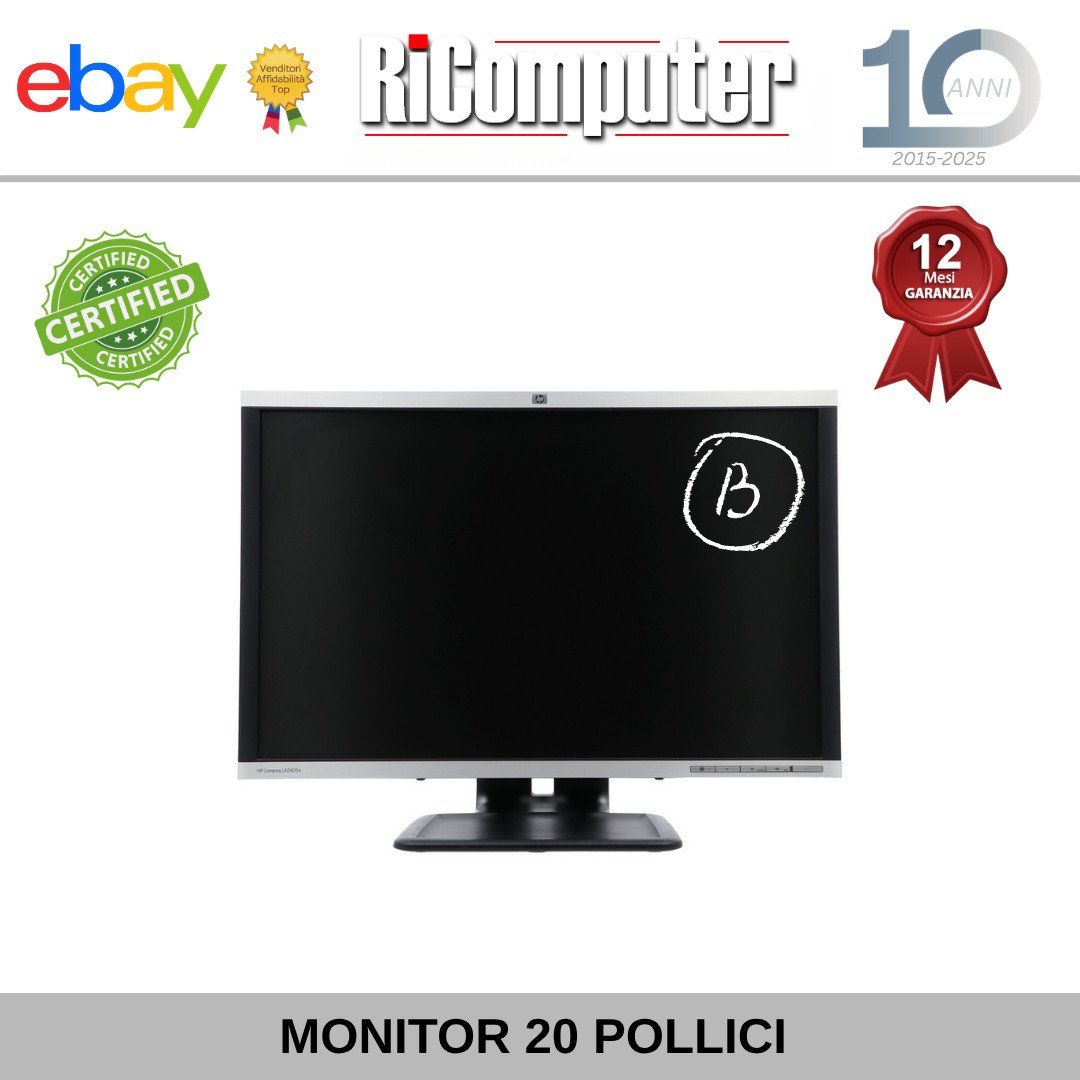 Monitor 20" Pollici HD PC Computer Ricondizionato GRADO B Stock Misto Ufficio