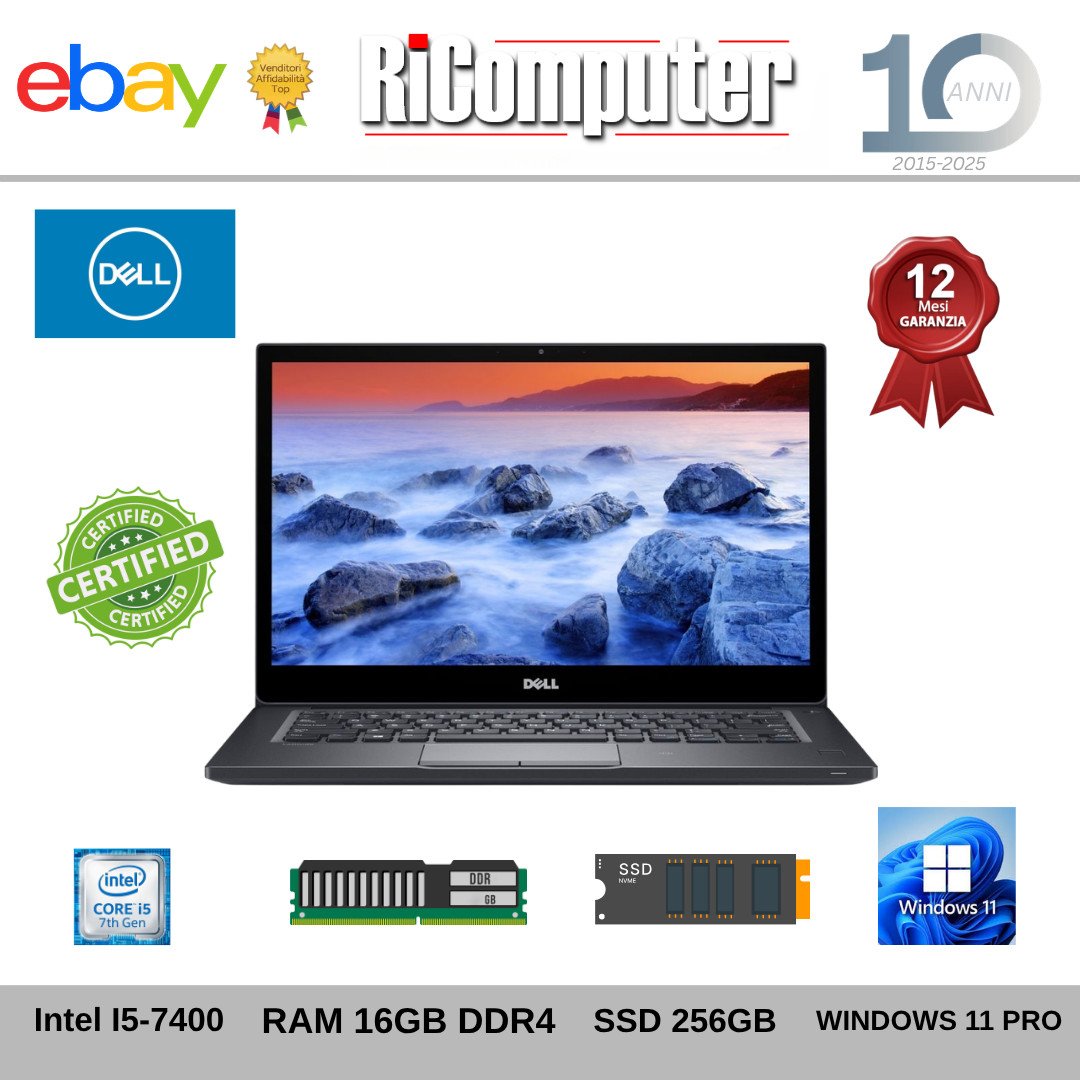 Notebook Dell Latitude 7480 14" i5 7a Gen 16GB RAM SSD 256GB Win 11 pro