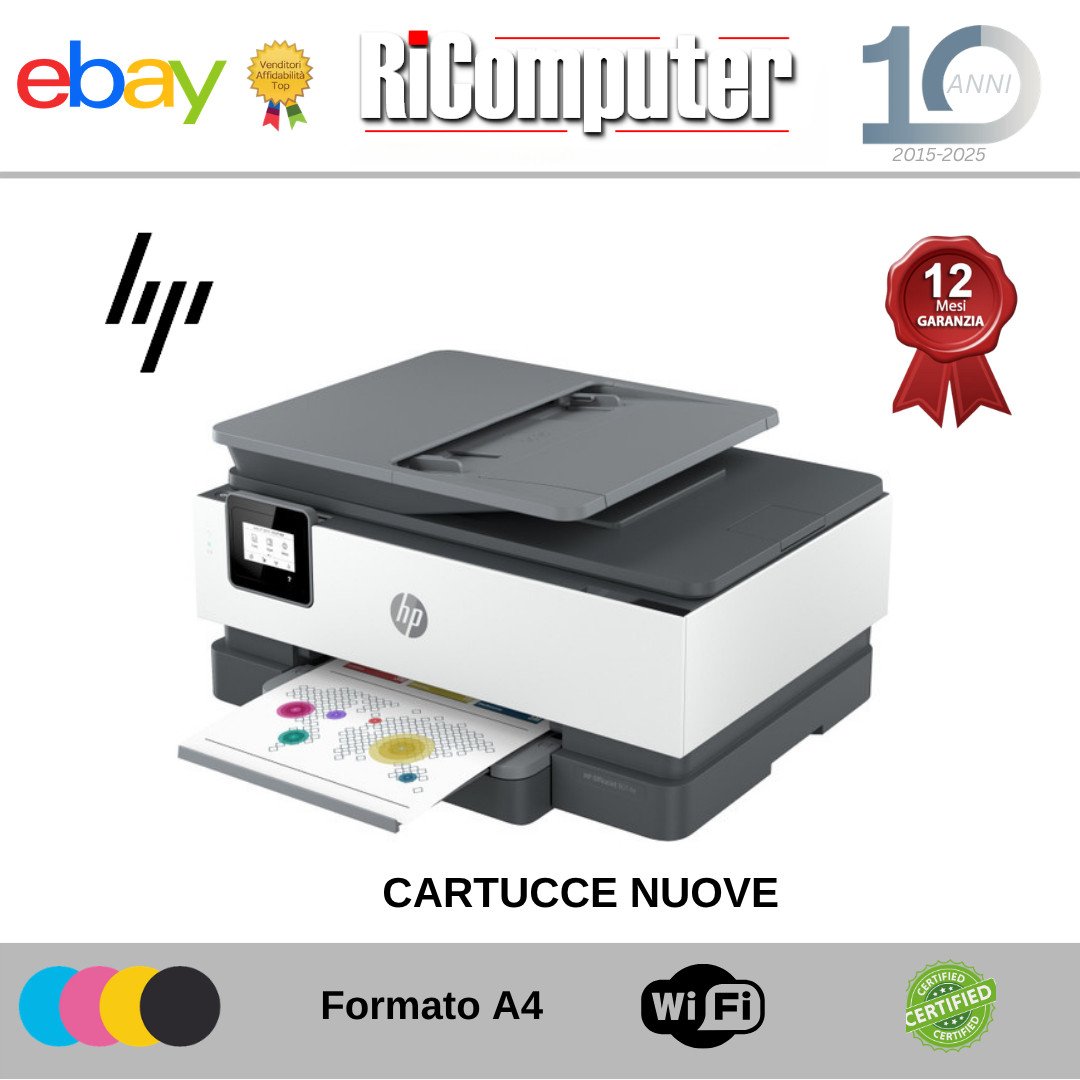 Stampante Multifunzione HP OfficeJet 8012e Wi-Fi + CARTUCCE NUOVE COMPRESE - Ricomputer.it Stampante Multifunzione HP OfficeJet 8012e Wi-Fi + CARTUCCE NUOVE COMPRESE