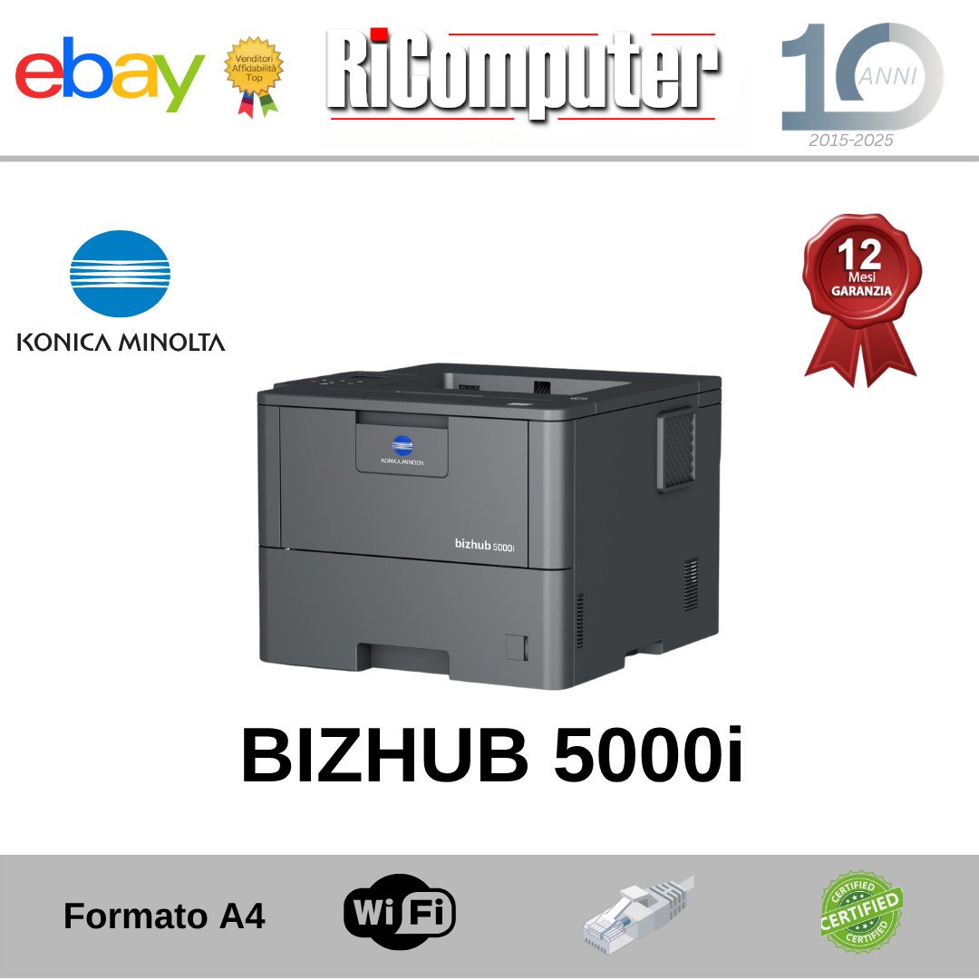 Stampante Konica Minolta bizhub 5000i Laser B/N A4 SOLO 50 COPIE Pari Nuovo - Ricomputer.it Stampante Konica Minolta bizhub 5000i Laser B/N A4 SOLO 50 COPIE Pari Nuovo