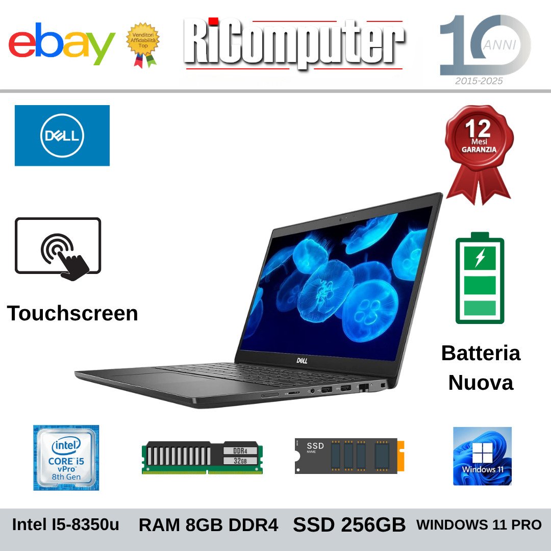 s-l1600-14jpg - Ricomputer.it Notebook Dell 7390 Touch 13.3" i5-8350U 8GB SSD 256GB BATTERIA NUOVA Win 11