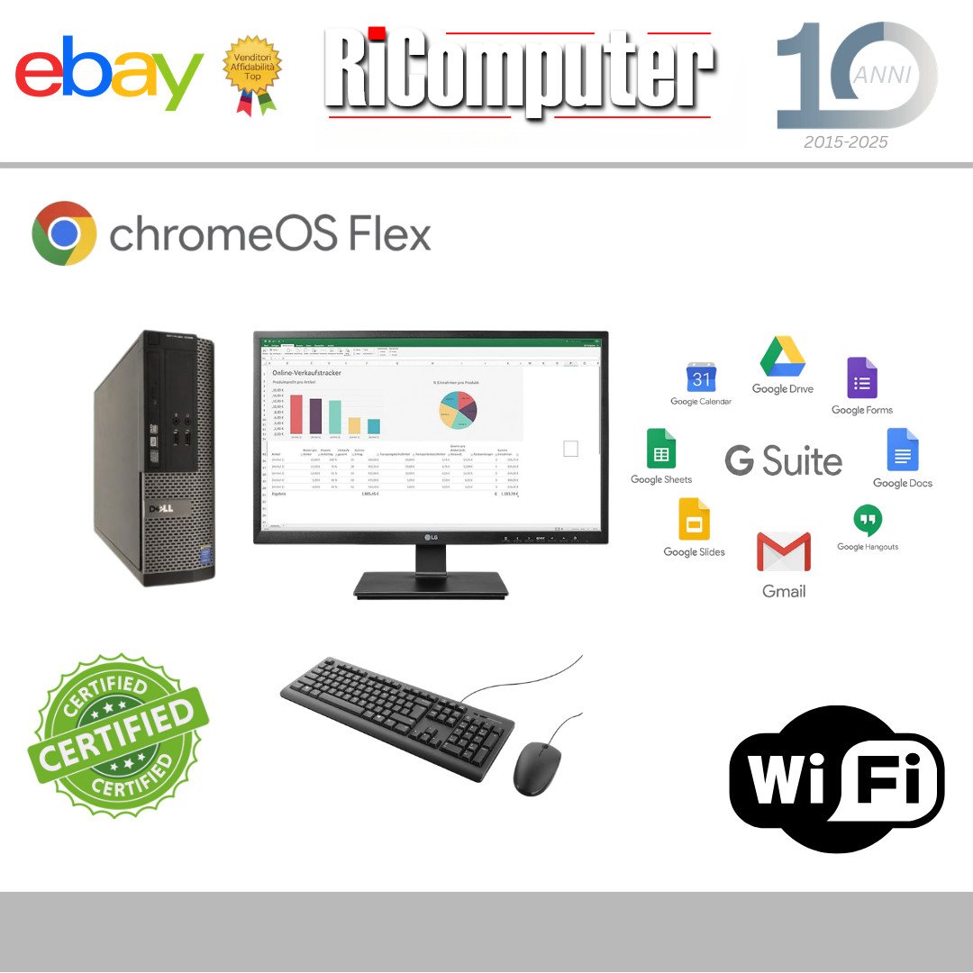 s-l1600-15jpg - Ricomputer.it PC Completo i3 4GB 500GB Monitor 20" CHROME OS FLEX (NO WIN) Tastiera Wi-Fi