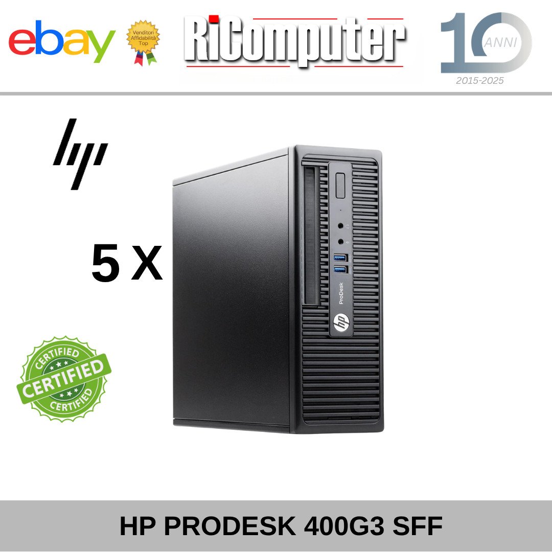 LOTTO 5 PZ PC HP ProDesk 400 G3 i5-6500 BAREBONE (NO RAM, NO HDD, NO LETTORE)