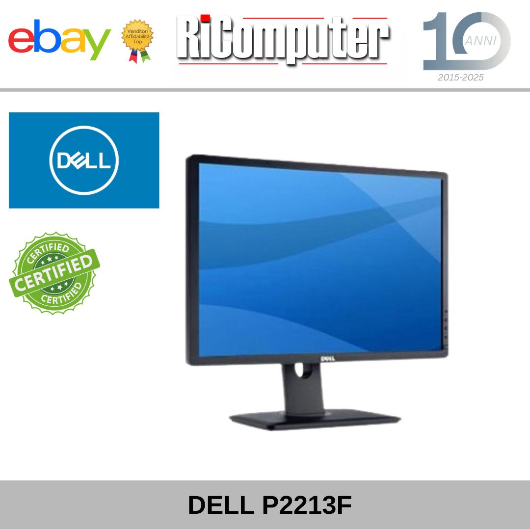 s-l1600-28jpg - Ricomputer.it Monitor Dell P2213f 22" Formato 16:10 (1680x1050) DisplayPort PC Ufficio Usato
