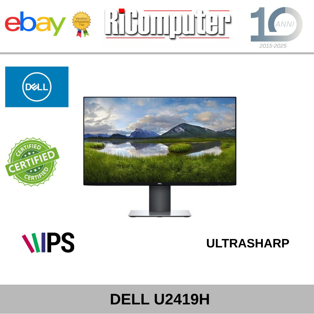 s-l1600-29jpg - Ricomputer.it Monitor Dell UltraSharp U2419H 24" IPS Full HD InfinityEdge HDMI DP Grafica