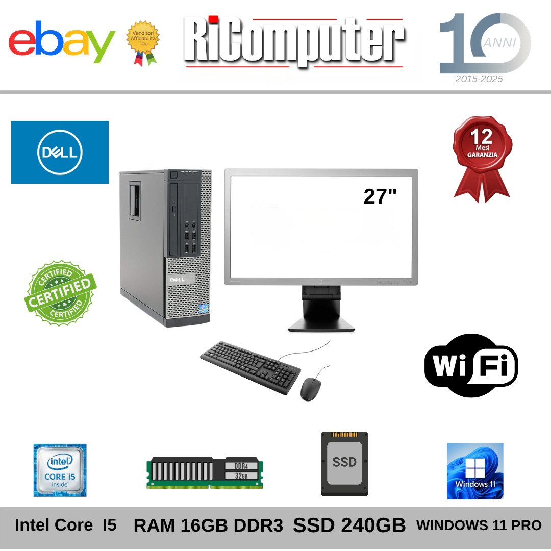 s-l1600-32jpg - Ricomputer.it Postazione PC Completa i5 SSD 240GB MAXI Monitor 27" Wi-Fi Mouse Tastiera Win 11