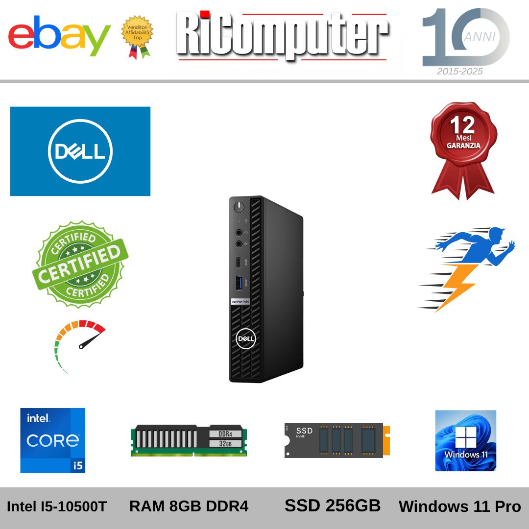 s-l1600-4jpg - Ricomputer.it PC Desktop Dell Optiplex 7090 Micro i5-10500T 8GB SSD 256GB M.2 Windows 11 Pro