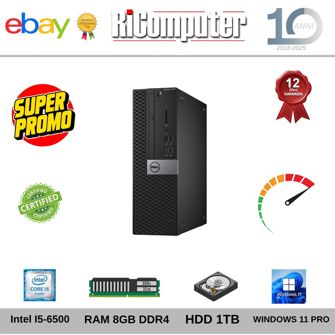 s-l1600-9jpg - Ricomputer.it PC Desktop Intel i5-6500 8GB RAM HDD 500GB Win 11 Pro Marchi Premium Assortiti