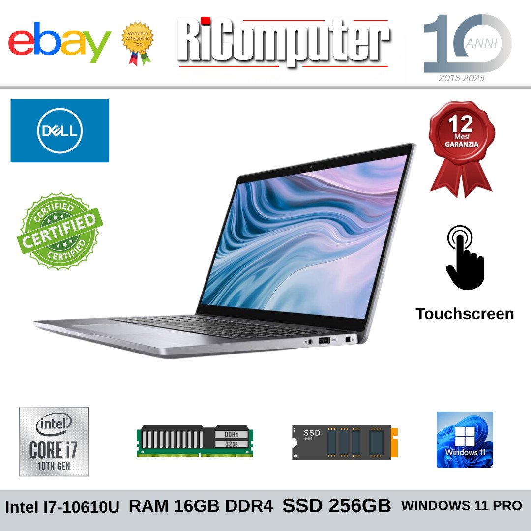 s-l1600-10jpg - Ricomputer.it Dell Latitude 7310 i7-10610U 16GB RAM SSD M.2 256GB Touchscreen Windows 11 Pro